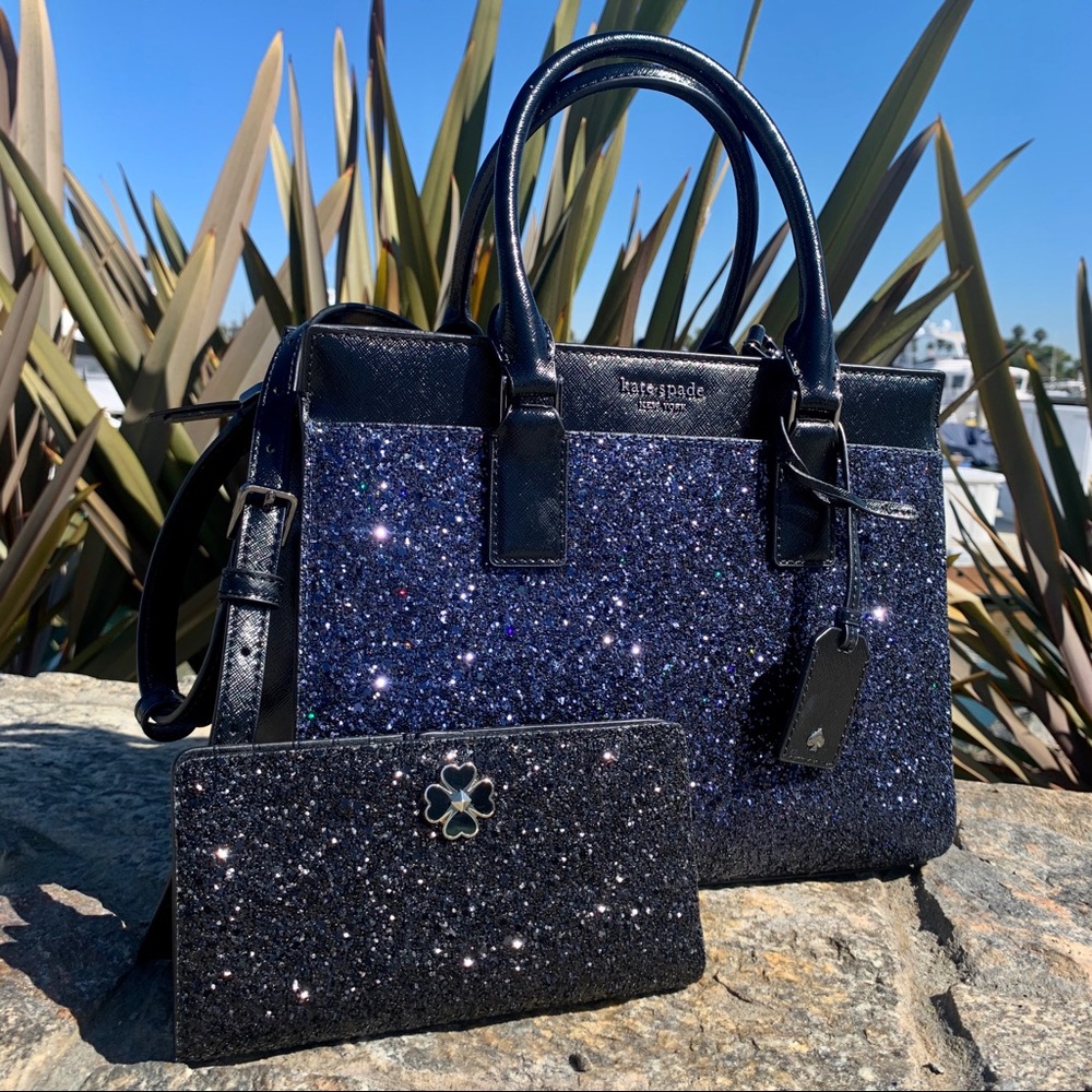 Kate Spade Cameron MD Glitter Satchel / Wallet Set - Picture 7 of 8
